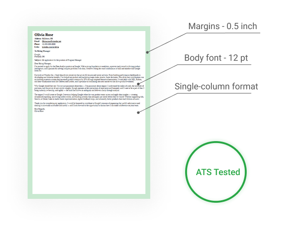 Cover Letter Feature - ATS Templates