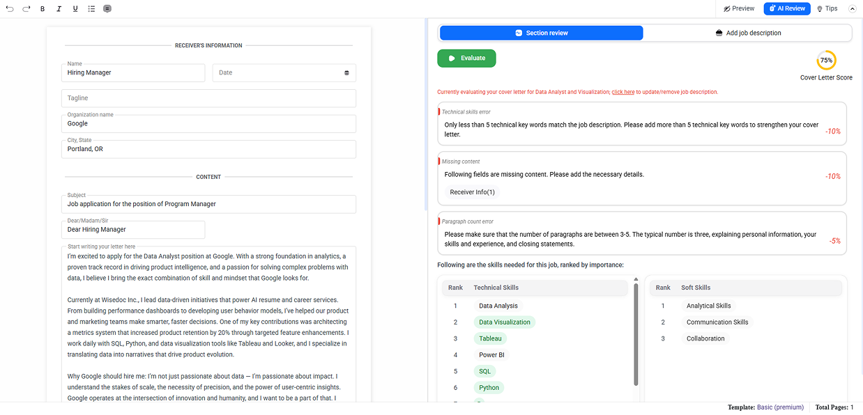 AI Cover Letter Review – Turn Meh Into Memorable