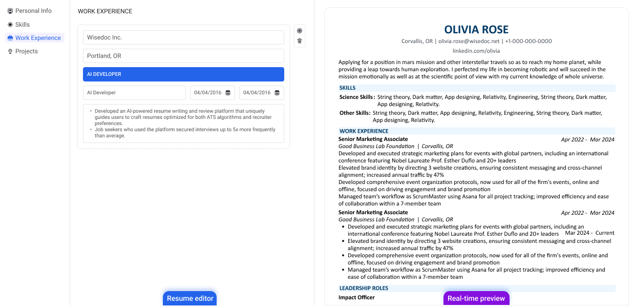 Resume Builder - Brains, Beauty, and Bullet Points