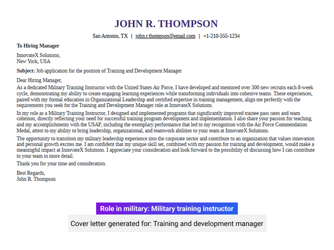 AI COVER LETTER GENERATION
